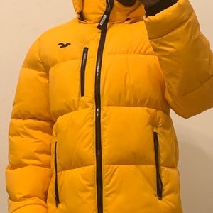 yellow hollister puffer jacket